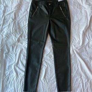 NWT White House Black Market Olive Green Faux Leather Pants